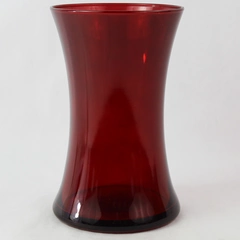 Art Glass Vase Ruby Red Clear 8in Vase Flower Home Decoration Table Decoration