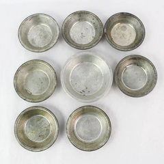 Lot of 8 Vintage Mini Metal Pans 4.25" & 5" Diameter