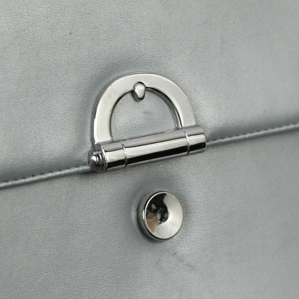 Giani Bernini Faux Leather Crossbody Metallic Silver Purse Chain Strap
