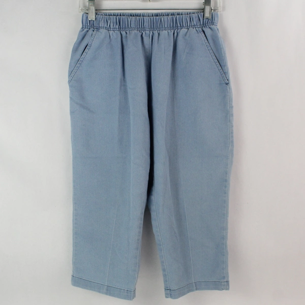 American Sweetheart Women's Light Blue Elastic Waist Capri Pants Size SP