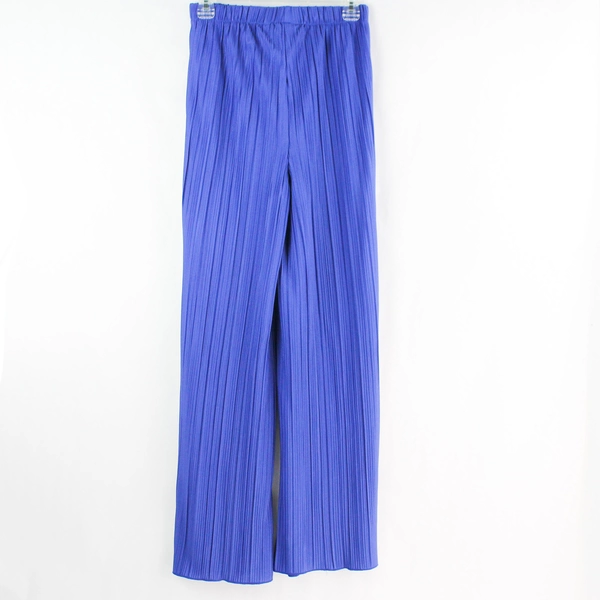 Rafaella Women's Dark Blue Wide Leg Super Pleated Ribbed Dress Pants Size S