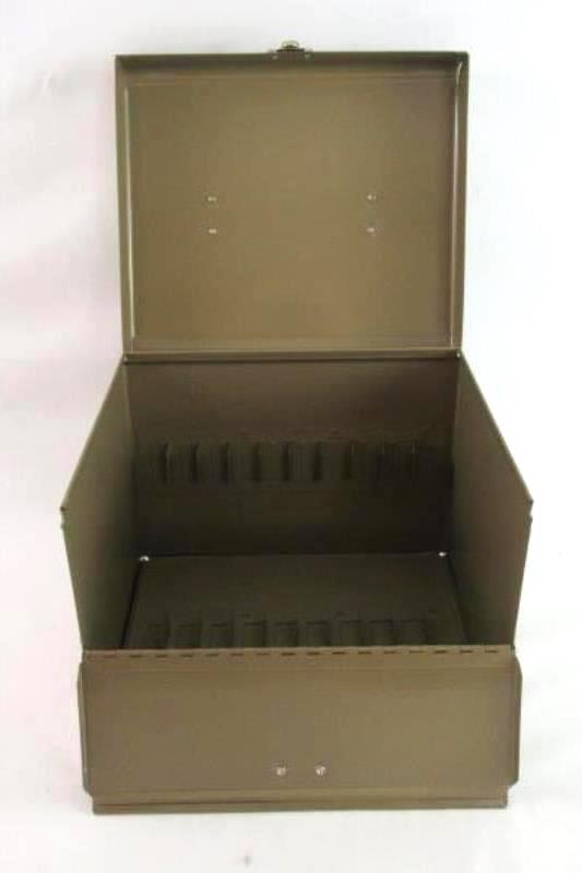 Vintage Logan 8mm Metal Reel Chest Case Holds 10 400’ Reels Cans No. 185 PL