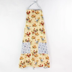 Handmade Yellow and Blue Chicken Design Full Apron Kitchen Cooking