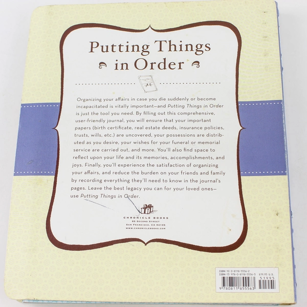 Putting Things in Order by Ellen Baumritter and David Finkle 2006 Paperback