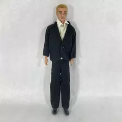 Vintage Mattel Ken Doll Fuzzy Blonde Hair With Suit And Shoes