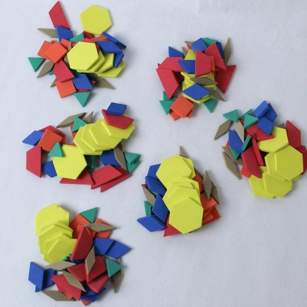 Lot of 6 Foam Pattern Block Shapes Math Manipulatives Home School Teacher Set