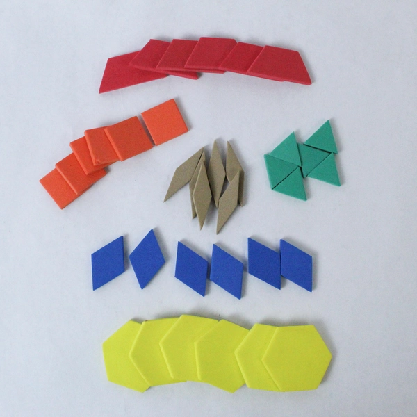 Lot of 6 Foam Pattern Block Shapes Math Manipulatives Home School Teacher Set