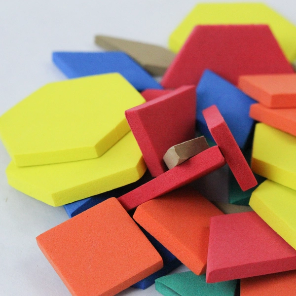 Lot of 6 Foam Pattern Block Shapes Math Manipulatives Home School Teacher Set