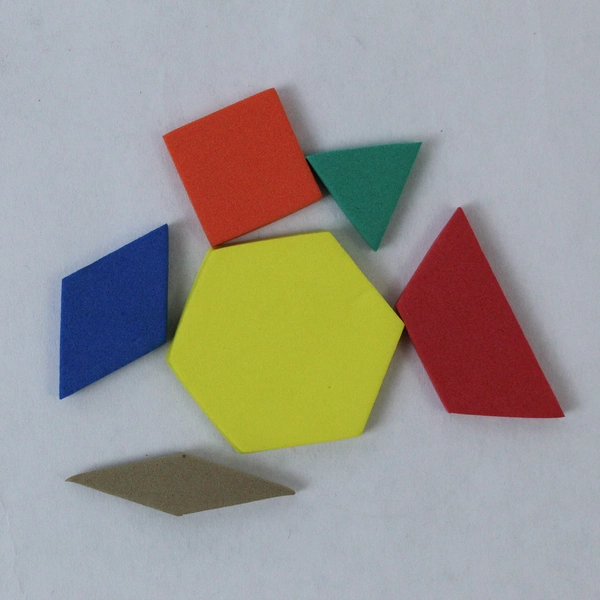 Lot of 6 Foam Pattern Block Shapes Math Manipulatives Home School Teacher Set
