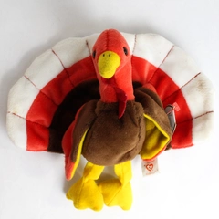 TY Beanie Baby Gobbles the Turkey 1996 Plush with Tag Retired Flaw