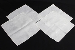 Lot of 4 Woven Cloth Napkins Cream Straight Hem Dining Home Decor