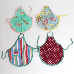 Lot of 4 Miniature Patterned Aprons Doll Accessories