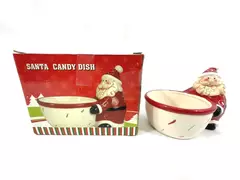 Vintage Dongli Craft Santa Candy Dish in Box Holiday Decor 4.25" Tall
