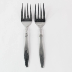 Lot of 2 Piece Reed & Barton Brompton Stainless Steel Serving Fork Set 8.5"
