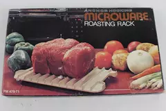 Vintage Anchor Hocking Microware Roasting Rack with Recipe Pamphlet
