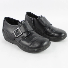 BOC Born Concept Black Leather Clogs Women's Size 7