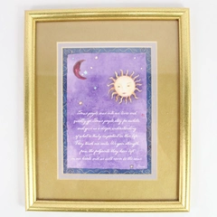 Framed Flavia Sun & Moon Artwork with Quote for Children's Bedroom