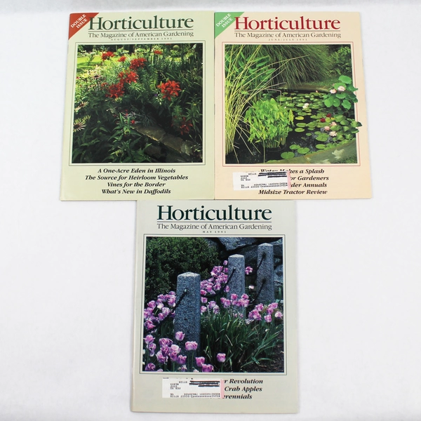 Lot of 3 Vintage Horticulture American Gardening Magazine 1991 May-Sept Issues