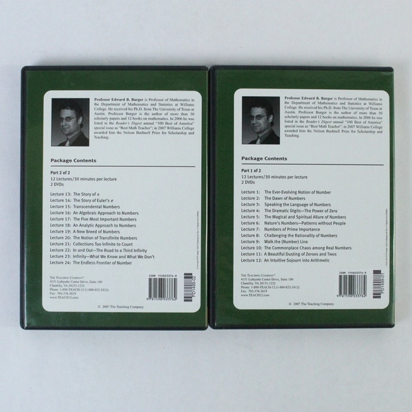 Zero to Infinity A History of Numbers 4-Disc DVD Set 24 Lectures 2007