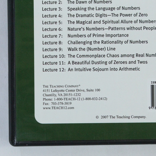 Zero to Infinity A History of Numbers 4-Disc DVD Set 24 Lectures 2007