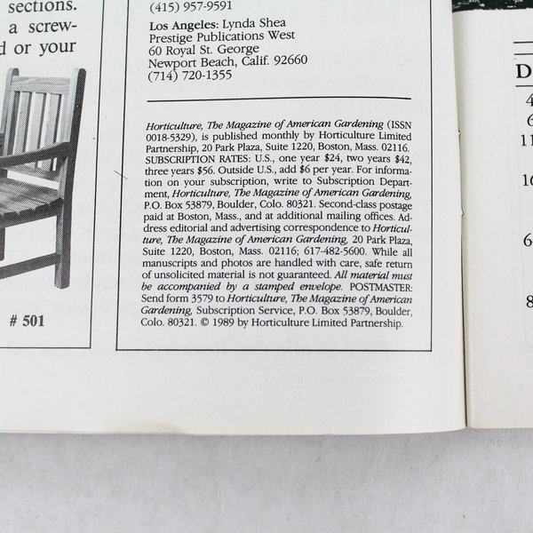 Lot of 2 Vintage Horticulture American Gardening Magazine May & July 1989 Issues