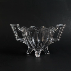 Vintage Indiana Glass Art Deco Double Handled 4 Footed Sugar Bowl