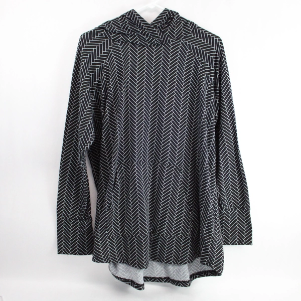 LuLaRoe Black Geometric Patterned Hoodie Women's Size XL