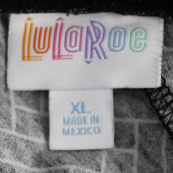 LuLaRoe Black Geometric Patterned Hoodie Women's Size XL