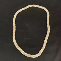 Vintage Braided Artificial Pearl Strand Necklace 29 Inch