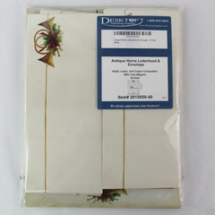 New Desktop Publishing Supplies Christmas Horns Letterhead Envelopes 40 Piece