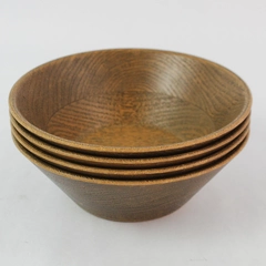 Set of 4 Vintage ThermoServ Wooden Bowls 5.75" Diameter