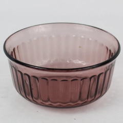 Vintage Fortecrisa Depression Glass Dessert Bowl Pink Ribbed 5" Diameter