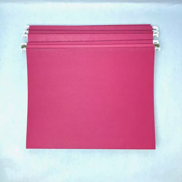Lot of 25 Red Hanging File Folders with Hooks Pendaflex & More