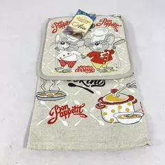 St Petersburg Bon Appetit Chef Mouse Pot Holder & Dish Towel Set Beige