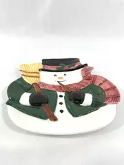 RS Ceramic Snowman Snack Plate Christmas Decor Pre-owned