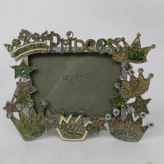 MCS Princess 24/7 Green Sparkly Metal Nightstand Photo Frame for 3x5in Photos