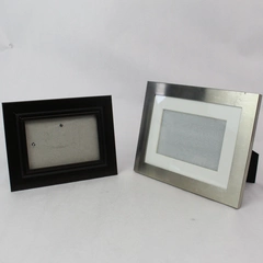 Lot of 2 Picture Frames Silver Dark Brown Suited for 4x6 Photos 