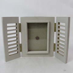 Tri Fold Light Gray Closet Design Picture Frame Suited for 3.5" x 5" Photos 