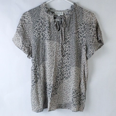 Studio B By Bobeau Women's Top Size S Short Sleeve Drawstring Blouse