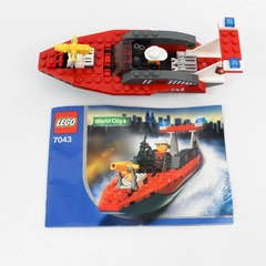 LEGO World City Firefighter 7043 Fire Rescue Boat Retired Vintage No Box