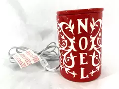 Scentsy Electric Wax Warmer Model 34499 Red White Vines Noel 5.75" Tall