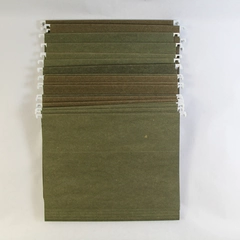 Set of 24 Legal Size Hanging File Folders Green No Tabs Cabinets White Hooks