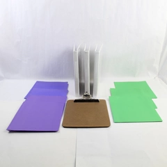 Office Supplies Lot 6 File Folders 3 Binders 1 Clipboard Pre-owned