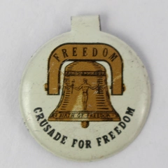 Vintage Crusade for Freedom Metal Tab Pin American Cold War Propaganda