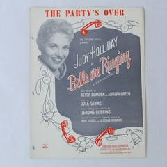 The Party's Over Vintage Sheet Music Jule Styne Piano Vocal Guitar 1956 