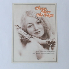 Those Were The Days Vintage Sheet Music Gene Raskin 1968 PIano Vocals