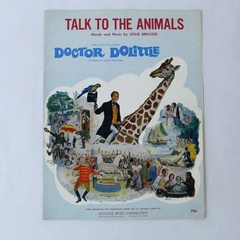Talk To The Animals Doctor Doolittle Vintage Sheet Music 1967 Leslie Bricusse