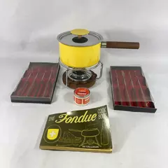 14-Piece Ernest Sohn Nucerite Fondue Set Fondue Pot Base 8 Forks Cookbook