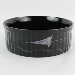 Mikasa Calla Lily Opus Black Ceramic Ramekins Soufflé Dish 7.5" UP150