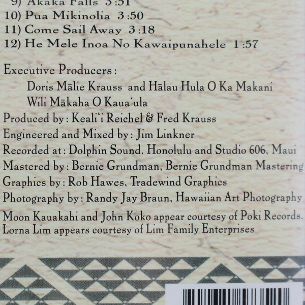 Kawaipunahele Audio CD By Keali'i Reichel 1994 Punahele Records